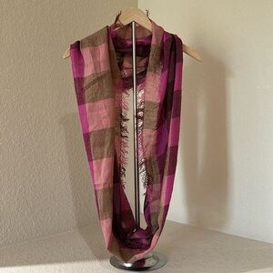 Pink & Purple Plaid Infinity Scarf